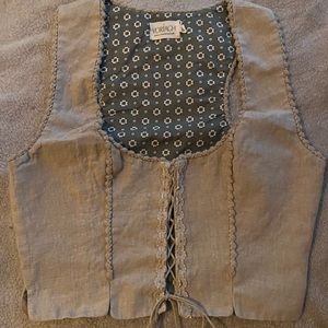 Alma folk bustier natural linen made by Voriagh size XS